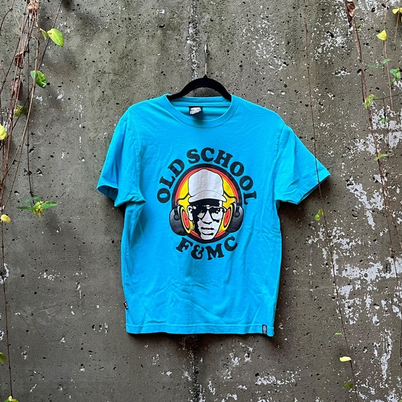 Franklin & Marshall Old School Graphic Tee Shirt, Turquoise, Made in Italy, S - Picture 1 of 11